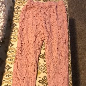 J Crew Lace Cropped Pants